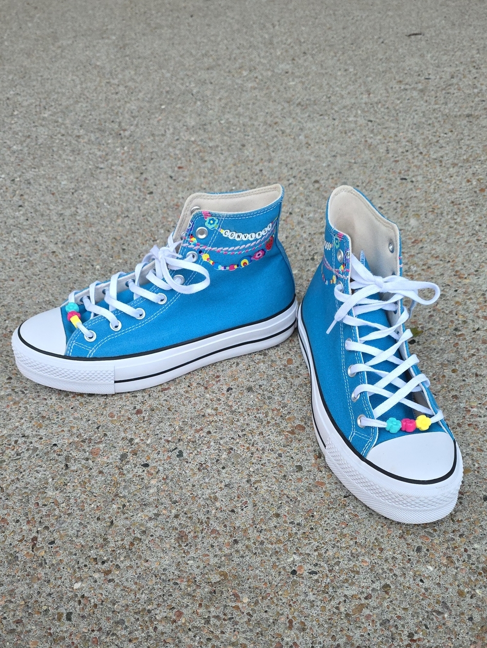 Converse All Star Lift Platform High Top  Embroidered Bracelet Ankle Bracelet 10